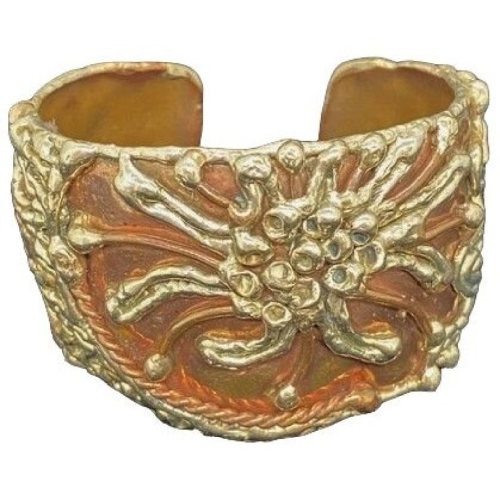 Vintage Cuff Bracelet Brutalist Style Copper Silver Brass Luciano Style Unique M